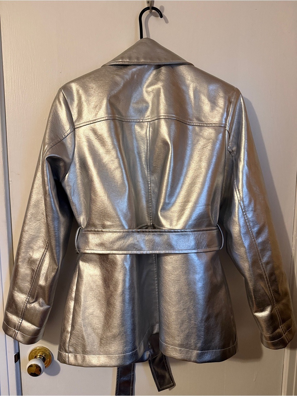Avec Les Filles Metalic Silver Belted Jacket - Picture 5 of 5